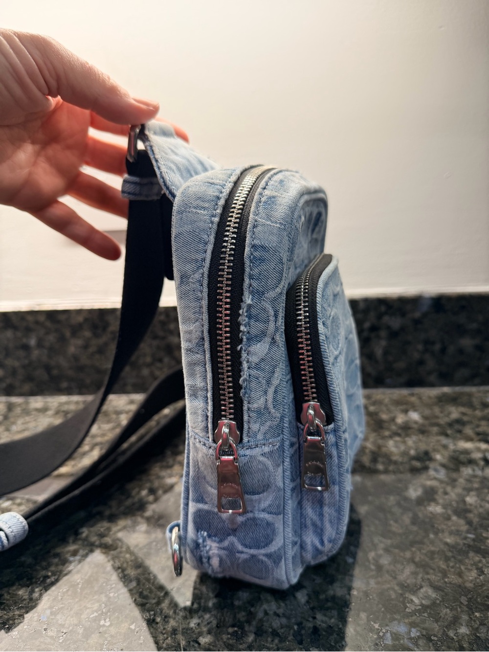 Coach Denim Racer Sling Unisex CET95 - Picture 3 of 9
